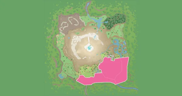 Map of where to find Heracross in Pokémon Scarlet & Violet – The Teal Mask (Kitakami)
