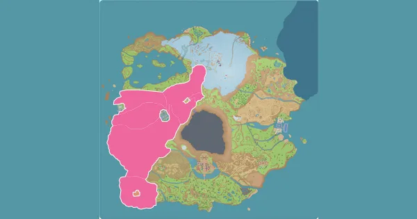 Map of where to find Bombirdier in Pokémon Scarlet & Violet (Paldea)