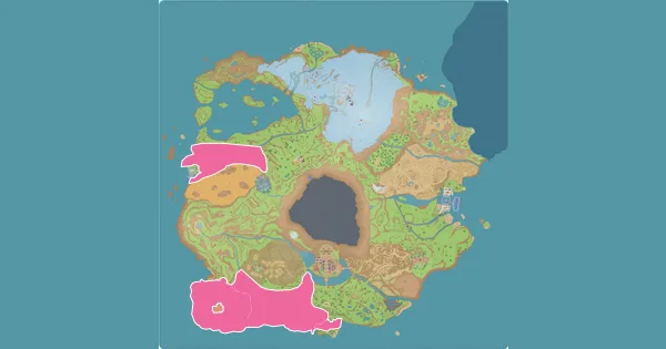 Map of where to find Meditite in Pokémon Scarlet & Violet (Paldea)