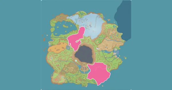 Map of where to find Shroomish in Pokémon Scarlet & Violet (Paldea)