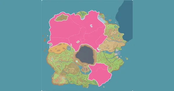 Map of where to find Vigoroth in Pokémon Scarlet & Violet (Paldea)