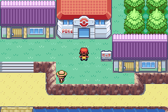 The path beside Five Island’s Pokémon Center in Pokémon LeafGreen
