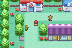 The town square on Six Island in Pokémon LeafGreen