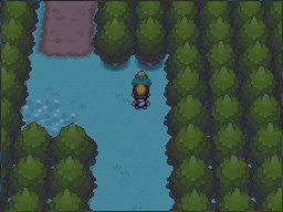The yellow-Apricorn tree is on Violet City’s southern side. in Pokémon HeartGold.