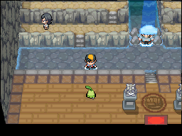 Chuck in the Cianwood City Gym in HeartGold