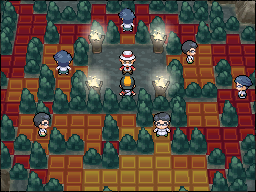 Blaine in the Seafoam Islands Gym in HeartGold