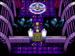 Karen in the Pokémon League room in HeartGold