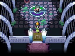 Koga in the Pokémon League room in HeartGold