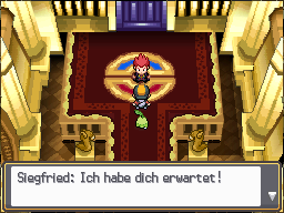 Lance in the Pokémon League room in HeartGold