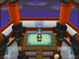 Falkner in the Violet City Gym in HeartGold