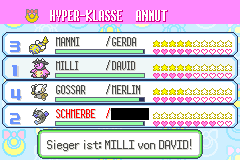 Emerald Hyper Rank Cute results place Barboach SCHMERBE second behind Delcatty MILLI.