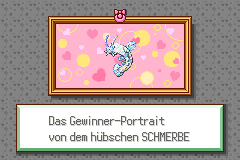 The earned Cute museum painting depicts Barboach SCHMERBE on a pink background and names its winning portrait.