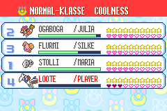 Emerald Normal Rank Cool Contest results show LOOTE in fourth place and Aron STOLLI first.