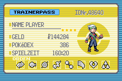 Illustrative 4-star gold Trainer Card in Emerald, with the anonymous PLAYER name.