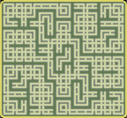The Sinnoh Underground tunnel network as the game draws it on the top screen — a dense maze of corridors in a framed panel.