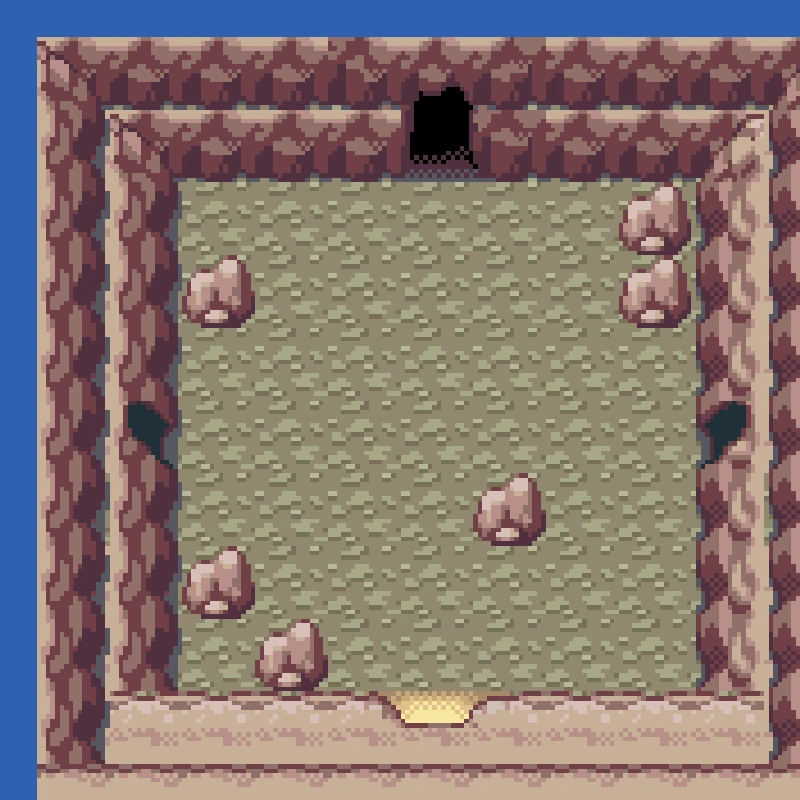 The third room of the Lost Cave with six rocks on its floor
