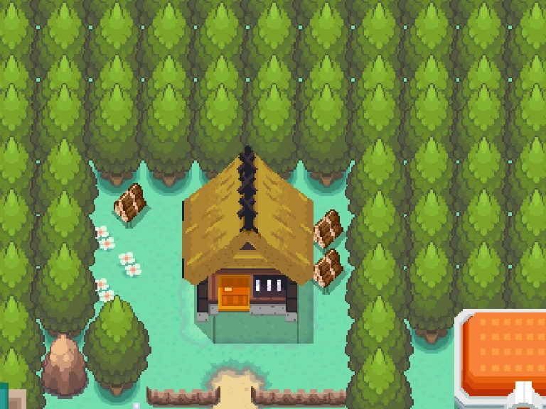 Kurt’s house and entrance in Azalea Town on the HGSS map