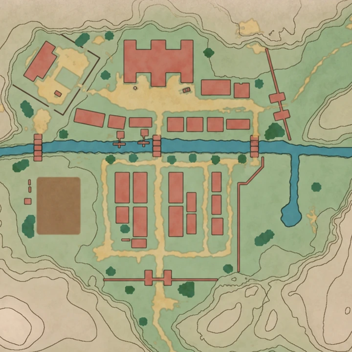 Jubilife Village on the Hisui map with red badges H, W and ? pointing at the spots where those Unown hide