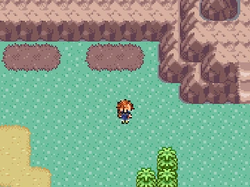 The Razz Berry girl standing below the Berry patch on Route 111