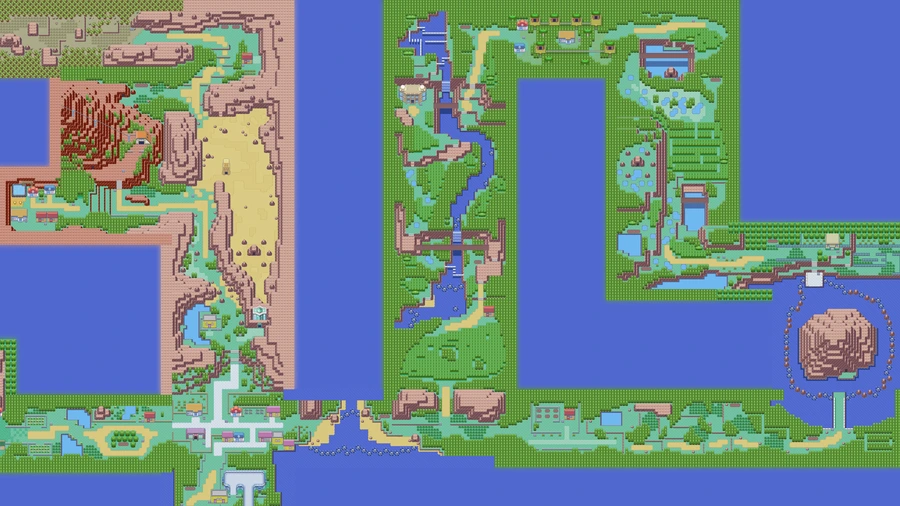 Route 119 on the PokéMaps Hoenn map, where the rival battle awards HM02 Fly