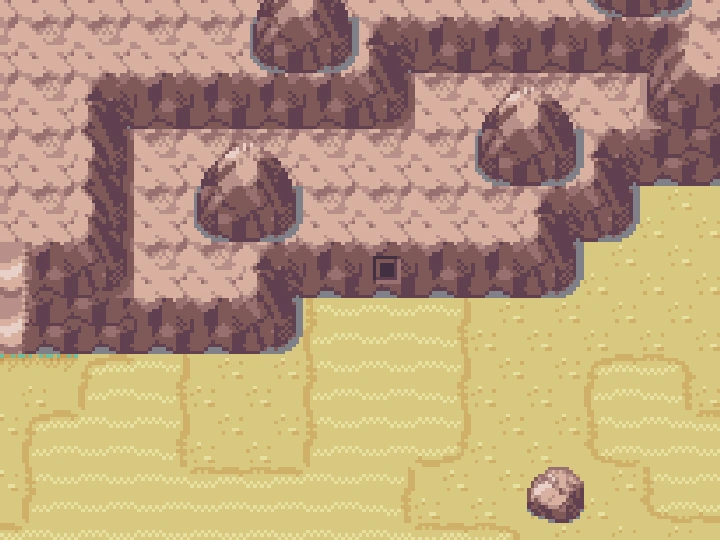 A rock-wall Secret Base spot beside the Route 111 desert