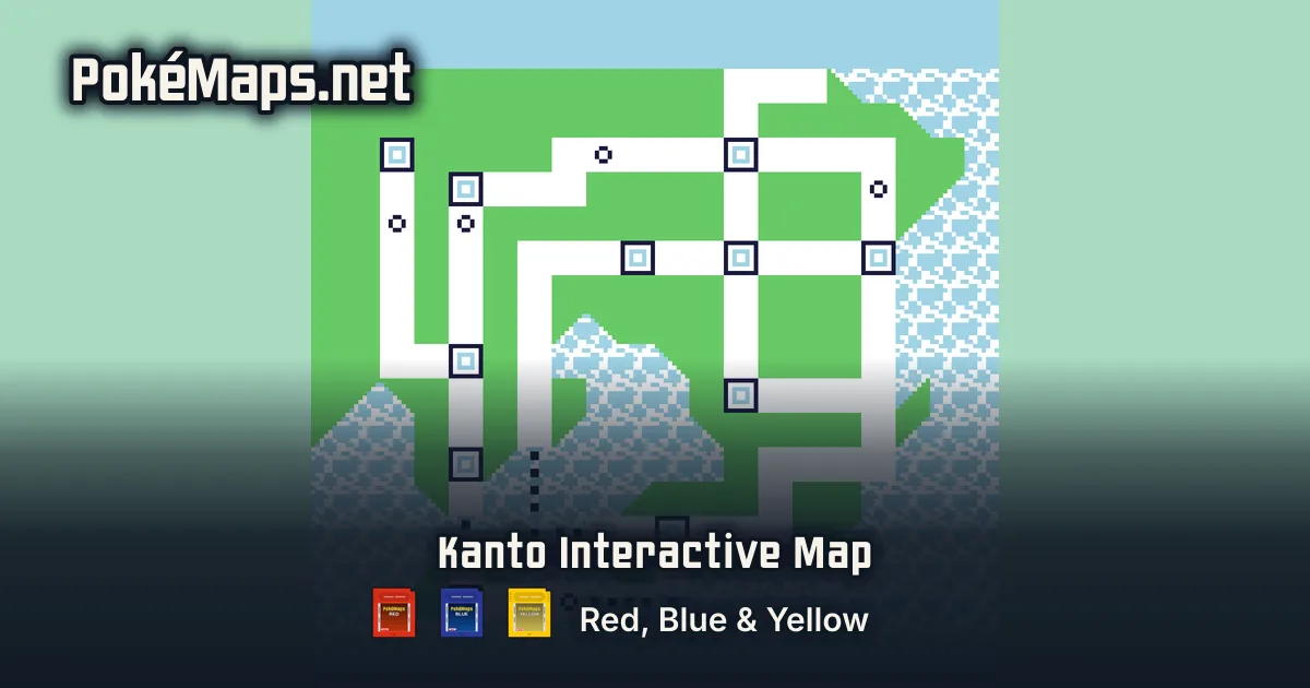 Pokemon Map: Kanto - Red, Blue & Yellow | PokéMaps