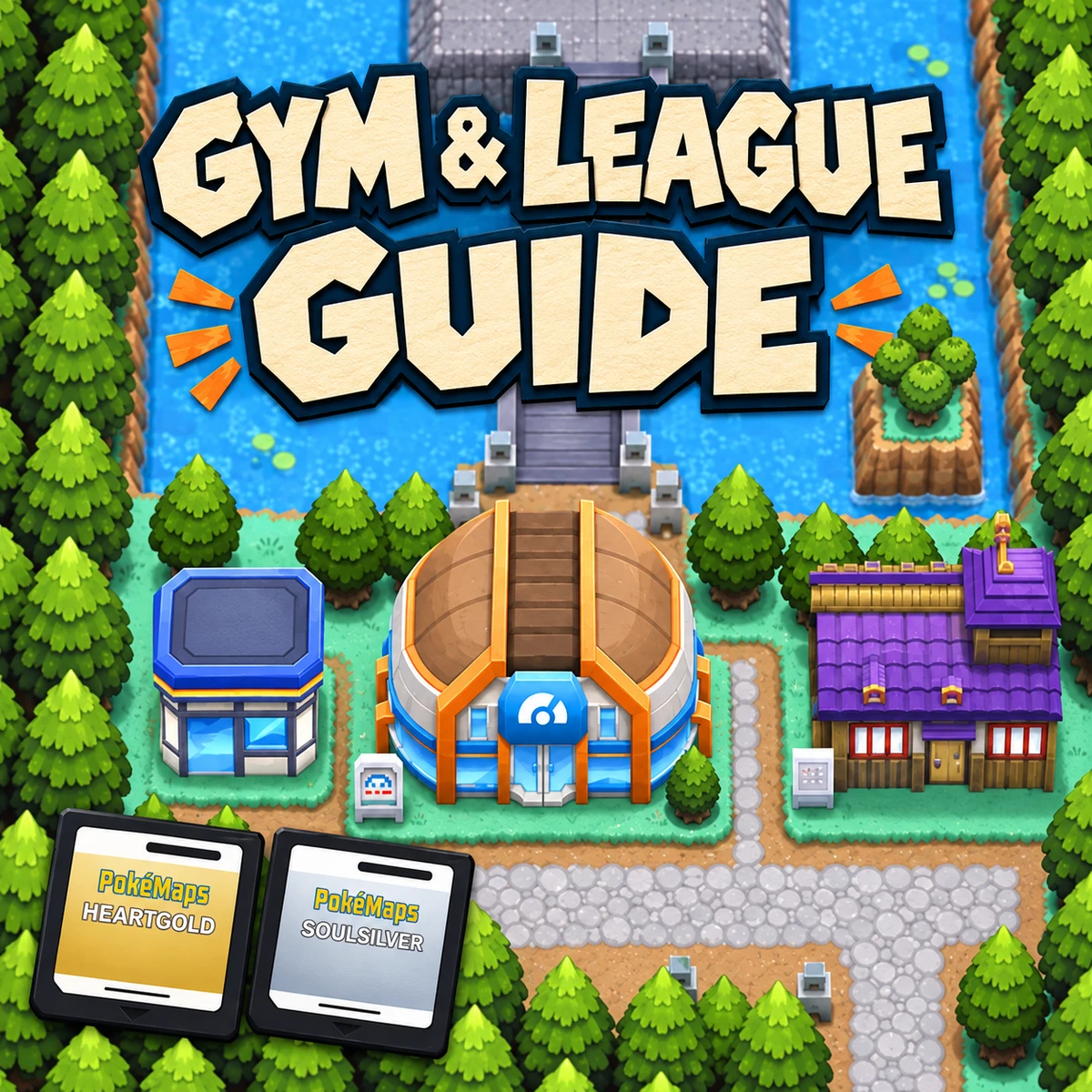HeartGold & SoulSilver Gym Order: All 16 Badges & Red — Pokémon HeartGold & SoulSilver guide card