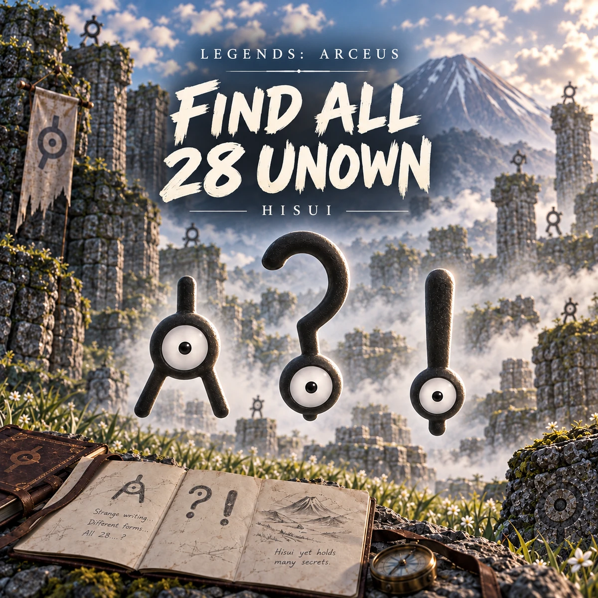 Legends: Arceus Unown Locations: All 28 Forms in Hisui — Pokémon Legends: Arceus guide card