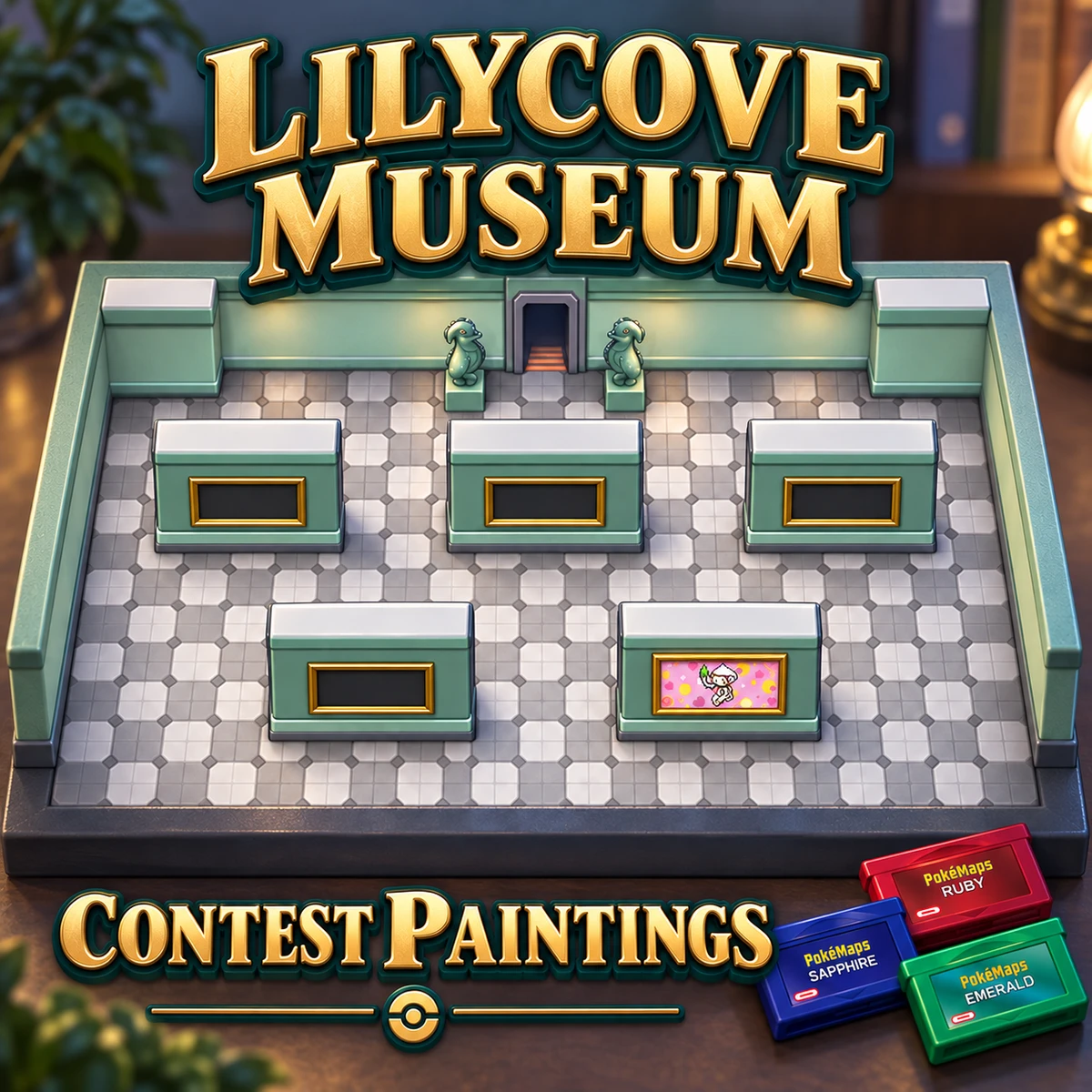 RSE Contest Paintings: Fill Lilycove Museum — Pokémon Ruby, Sapphire & Emerald guide card